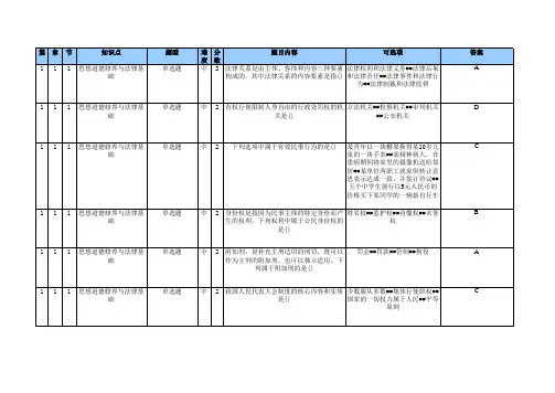 思想道德修养与法律基础在线练习题(有全部答案)