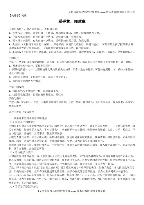 【健康】看手掌知健康
