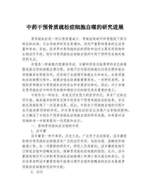 中药干预骨质疏松症细胞自噬的研究进展