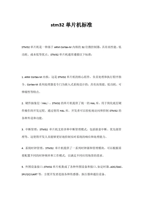 stm32单片机标准