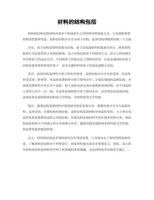 材料的结构包括
