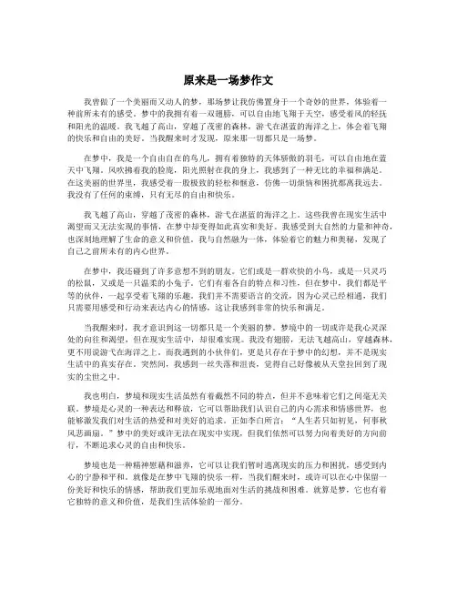 原来是一场梦作文
