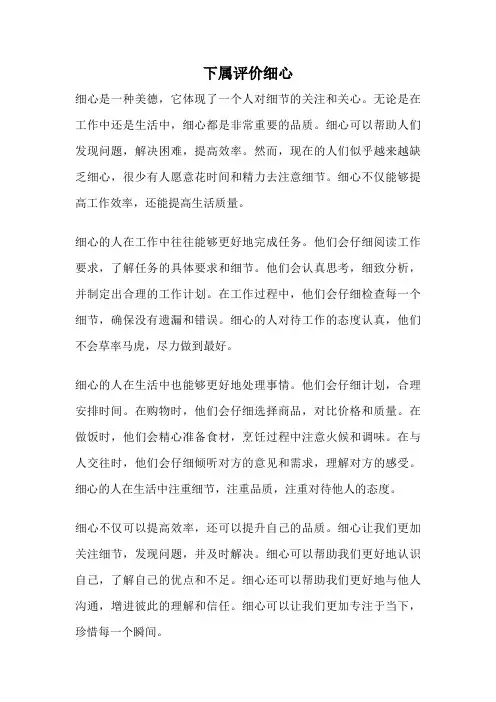 下属评价细心