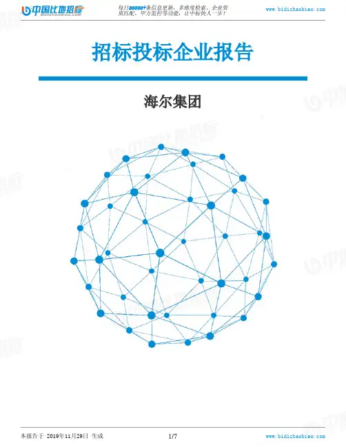 海尔集团-招投标数据分析报告