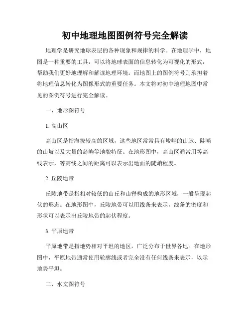 初中地理地图图例符号完全解读