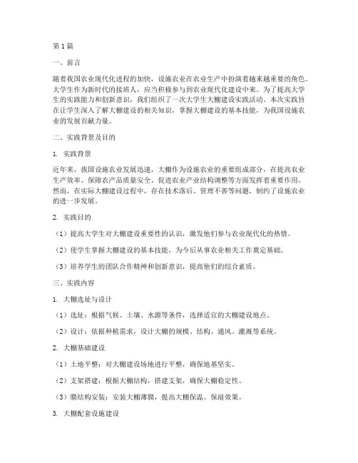 大学生大棚建设实践报告(2篇)