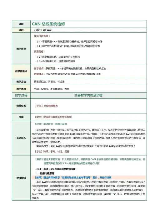CAN 总线系统教学教案