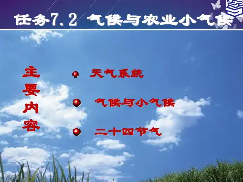 任务7.2气候与农业小气候