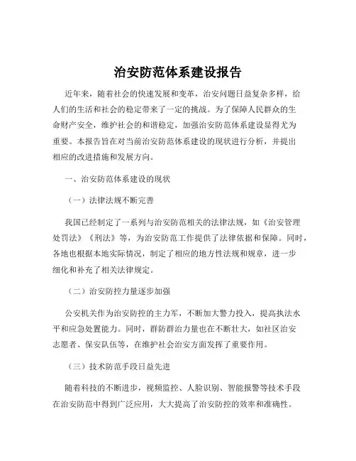 治安防范体系建设报告