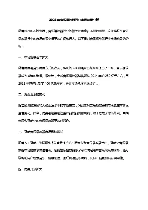 2023年音乐播放器行业市场前景分析