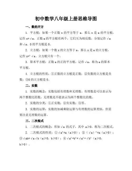 初中数学八年级上册思维导图