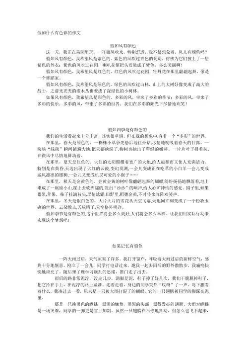 假如什么有色彩的作文