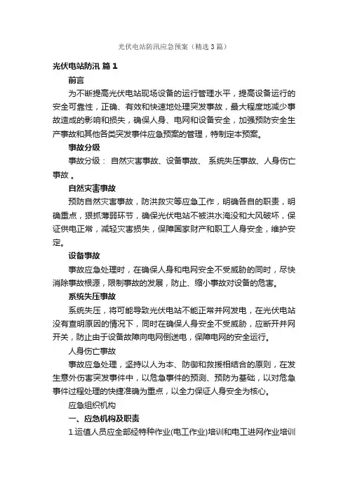 光伏电站防汛应急预案（精选3篇）