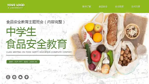 中学生食品安全教育  主题班会课件(18张PPT)