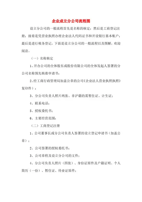 企业成立分公司流程图
