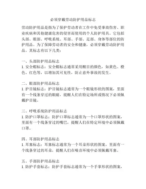 必须穿戴劳动防护用品标志