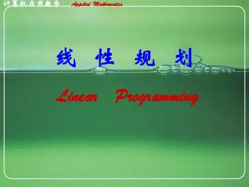 计算机应用数学(线性规划三)
