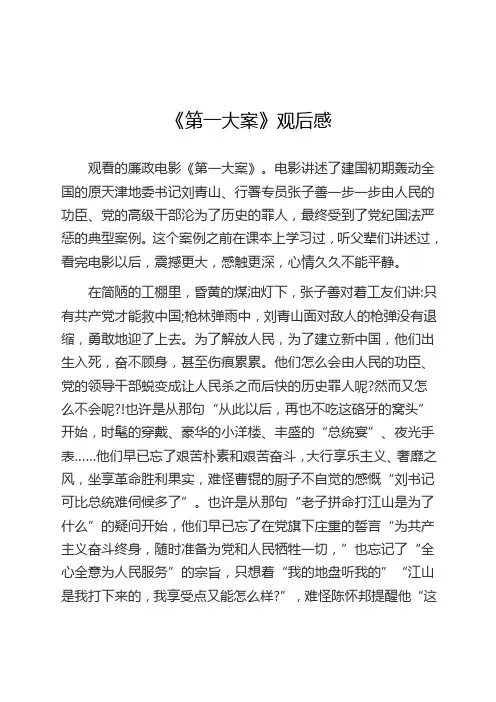 第一大案 观后感