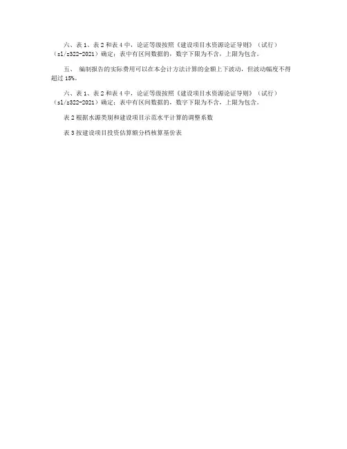 建设项目水资源论证报告书编制费用核算方法