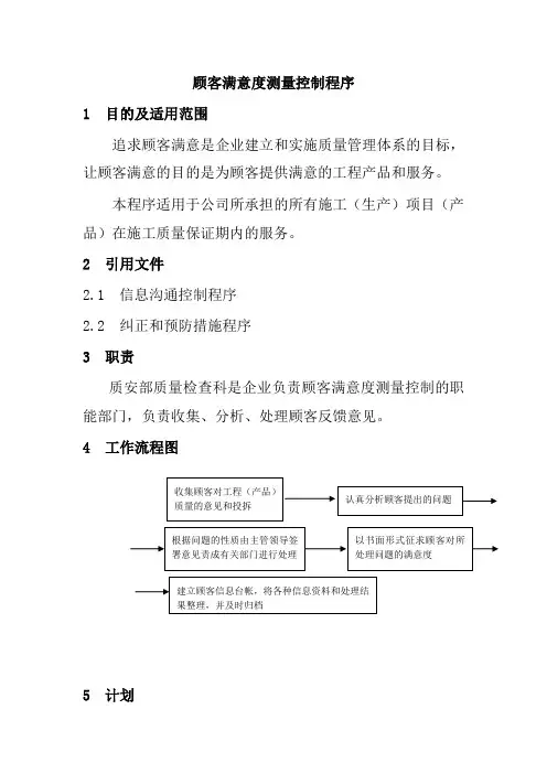 顾客满意度测量控制程序