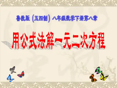 鲁教版(五四制)八年级下册数学用公式法解一元二次方程课件