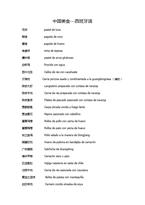 中国美食---西班牙语