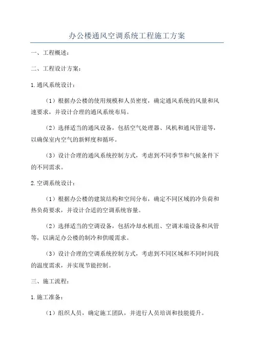 办公楼通风空调系统工程施工方案