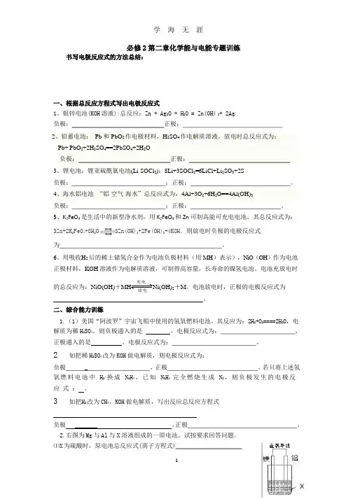 电极反应式书写专题训练.pptx