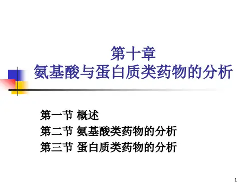 生物药物质量检测技术蛋白质药物的分析1