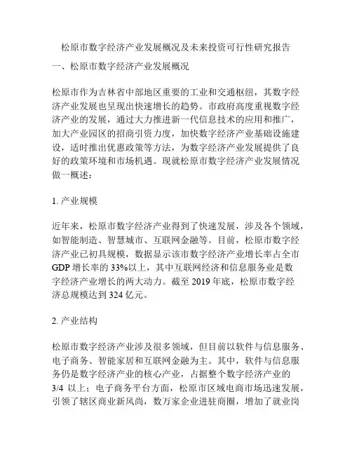 松原市数字经济产业发展概况及未来投资可行性研究报告
