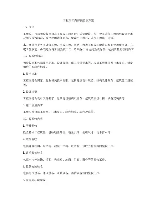 工程竣工内部预验收方案