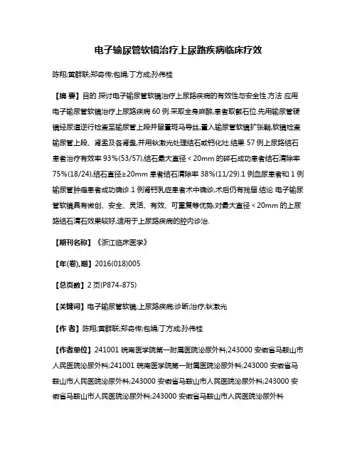 电子输尿管软镜治疗上尿路疾病临床疗效