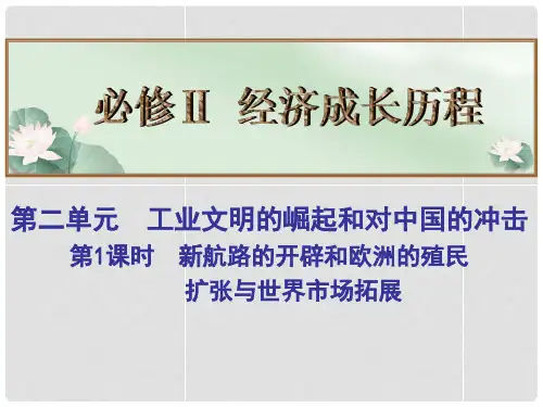 高考历史总复习 第2单元 第1课时新航路的开辟和欧洲的殖民扩张与世界市场拓展名师精讲课件 新人教版必修2