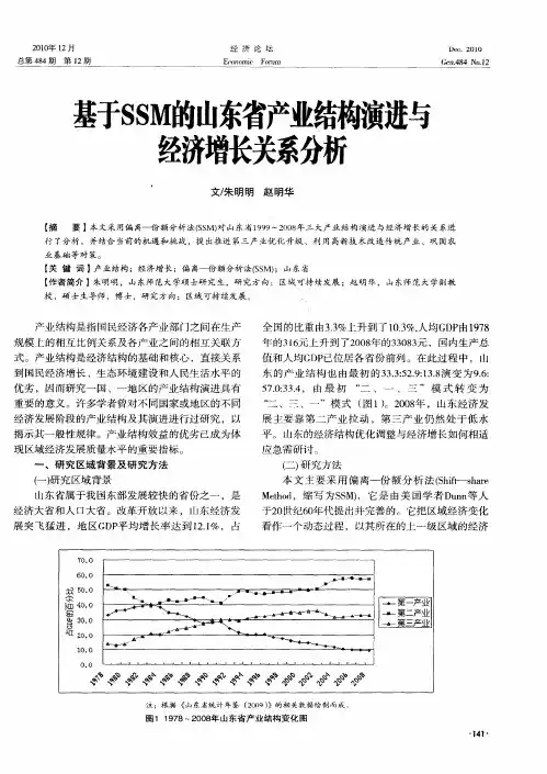 基于SSM的山东省产业结构演进与经济增长关系分析