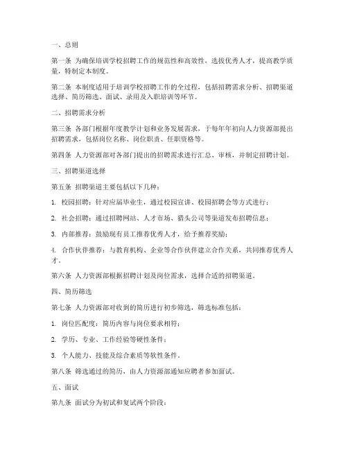 培训学校招聘流程管理制度