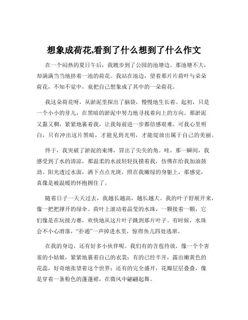 想象成荷花,看到了什么想到了什么作文