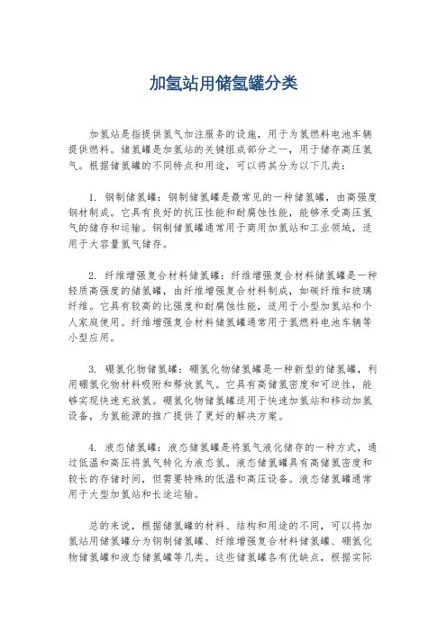 加氢站用储氢罐分类