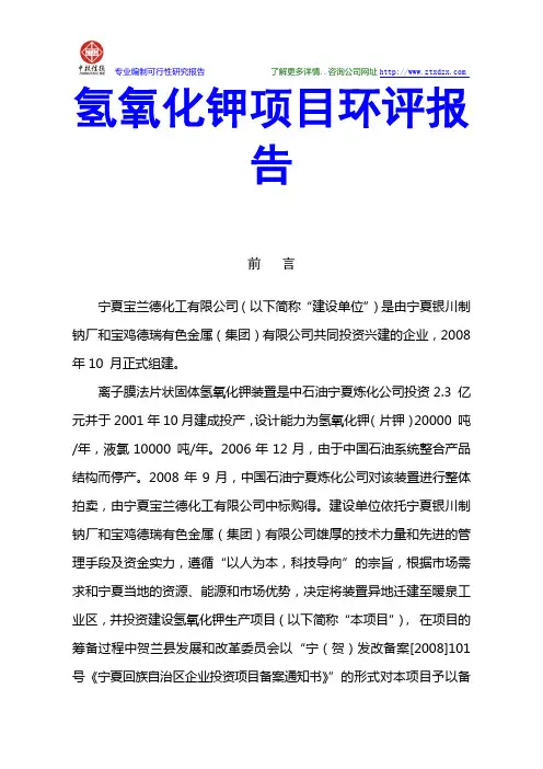 氢氧化钾项目环评报告