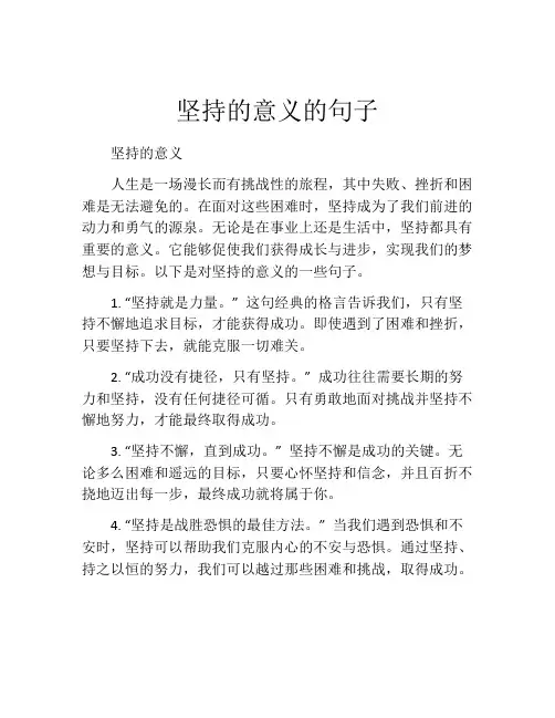 坚持的意义的句子