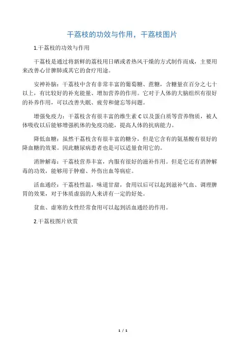 干荔枝的功效与作用,干荔枝图片