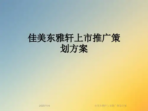 佳美东雅轩上市推广策划方案