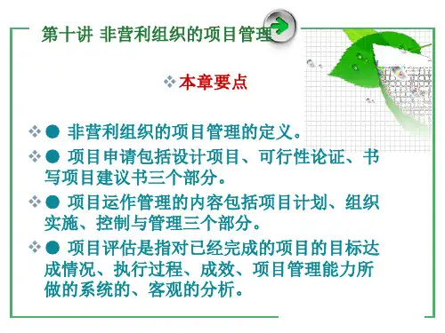 第3章 NGO项目管理