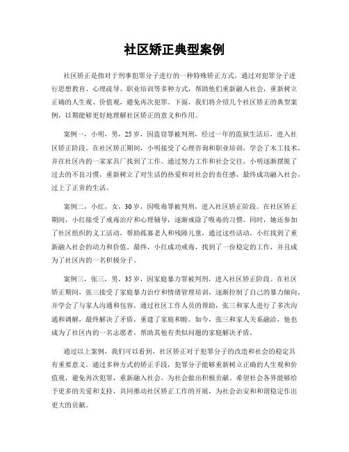 社区矫正典型案例