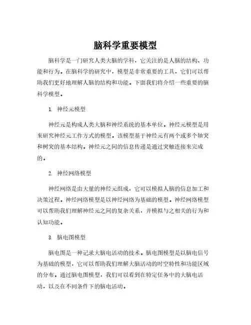 脑科学重要模型