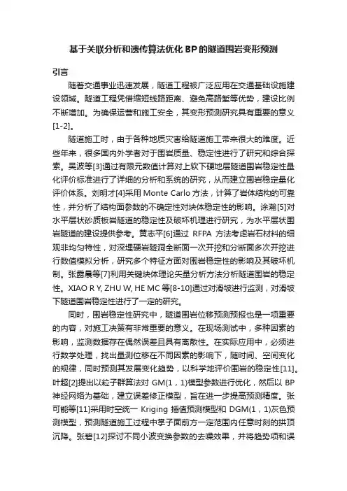基于关联分析和遗传算法优化BP的隧道围岩变形预测