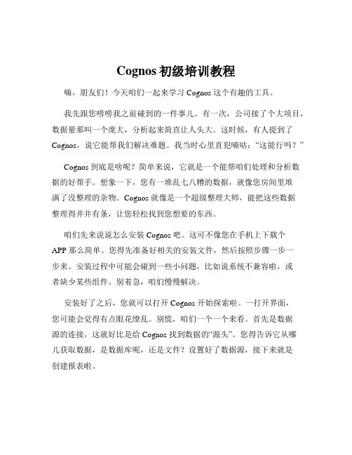 Cognos初级培训教程