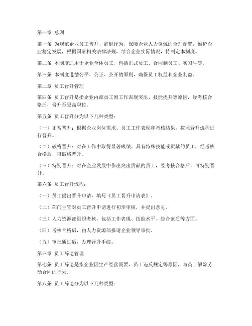 企业员工晋升辞退管理制度