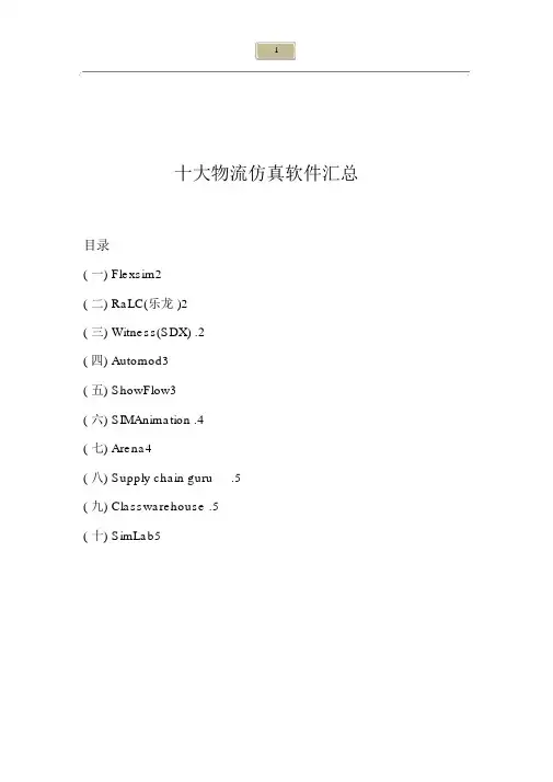 十大物流仿真软件汇总