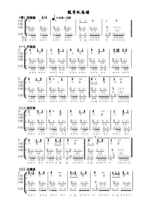 鼓号队总谱0—10套