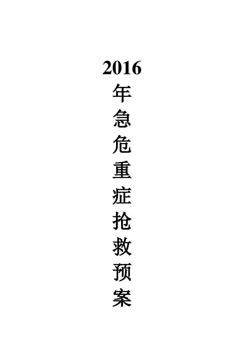 神经内科急危重症抢救预案